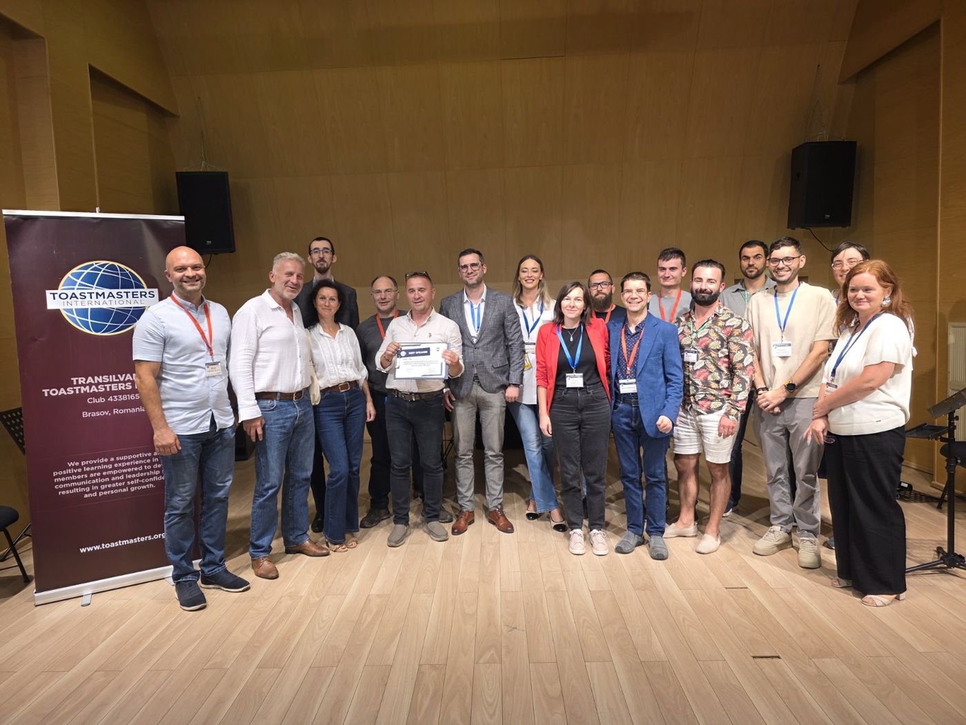 Moment de la o întâlnire Transilvania Toastmasters Brașov — public speaking și leadership